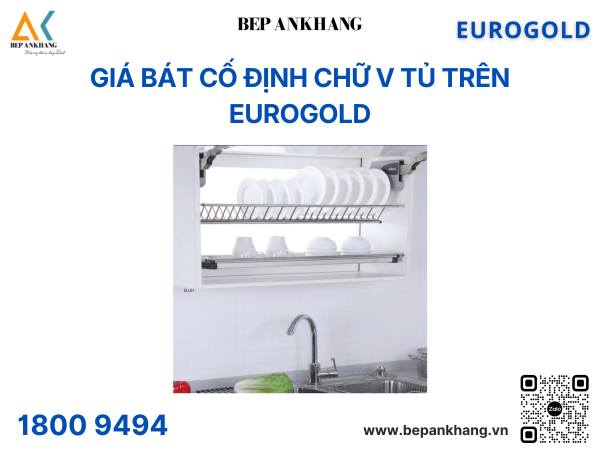 Giá bát cố định chữ V tủ trên EU01080 (EUV8580) – Eurogold